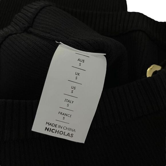 NICHOLAS Kari Double Rings Rib Knit Pant in Black - Picture 7 of 12